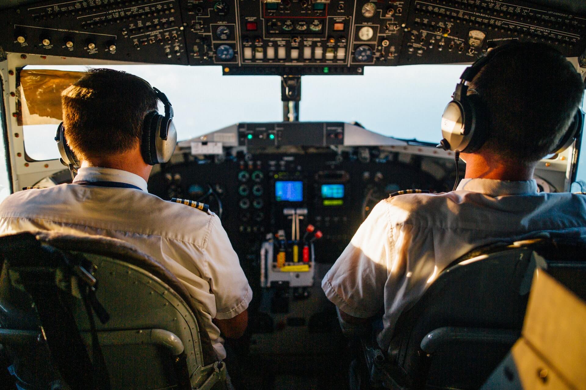 Two pilots flying commercial airliner